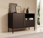 Meubella | Dressoir zwart 120cm | Opbergkast 1 deur 1 lade, Verzenden, Nieuw, 25 tot 50 cm, 100 tot 150 cm