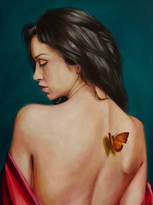 NaghmHesari - As Delicate as a Butterfly, Antiek en Kunst, Kunst | Schilderijen | Modern