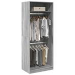 vidaXL Kledingkast 80x50x200 cm bewerkt hout grijs sonoma, Huis en Inrichting, Kasten | Kleerkasten, Verzenden, Nieuw