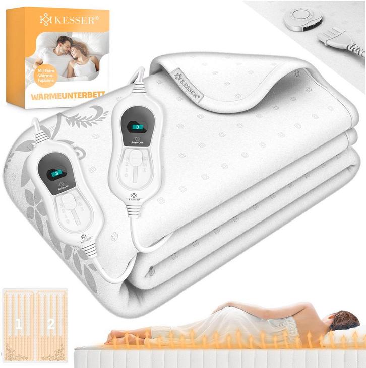 KESSER® Elektrische Onderdeken Warmtedeken met automatisch u, Huis en Inrichting, Woonaccessoires | Plaids en Woondekens, Nieuw