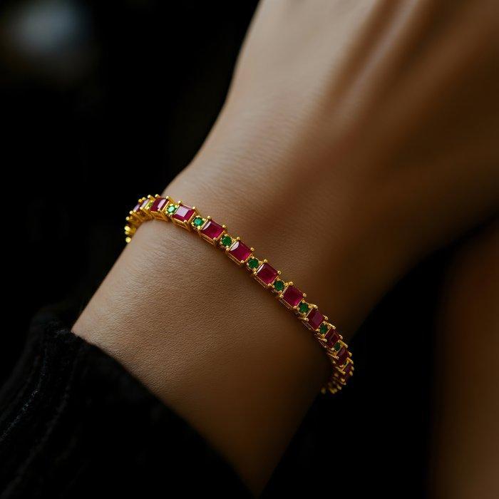 Zonder Minimumprijs - Armband Zilver - 10.61ct. tw. Robijn -, Handtassen en Accessoires, Armbanden