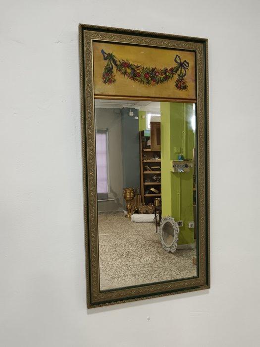 Spiegel- Hoge spiegel met antieke voorstelling - Hout -, Antiek en Kunst, Curiosa en Brocante