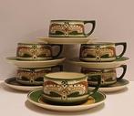 Arnhemse Fayencefabriek - Tasse et soucoupe (6) - marantha -, Antiek en Kunst