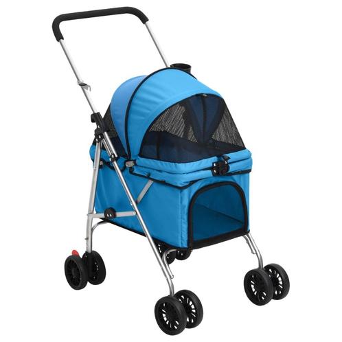 vidaXL Hondenwagen inklapbaar 76x50x100 cm oxford stof blauw, Animaux & Accessoires, Autres accessoires pour animaux, Envoi