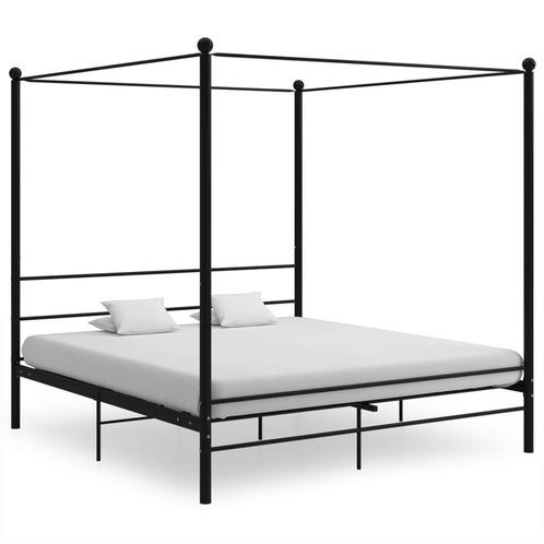 vidaXL Hemelbedframe metaal zwart 180x200 cm, Huis en Inrichting, Slaapkamer | Bedden, Nieuw, Verzenden