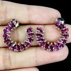 Zonder minimumprijs - Oorbellen Zilver Granaat - 26, Handtassen en Accessoires, Oorbellen, Nieuw