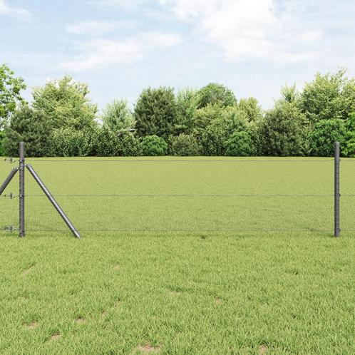 vidaXL Hexagon Fencing Grijs 0,5x50 m Staal, Tuin en Terras, Tuinhekken en Hekwerk, Nieuw, Verzenden