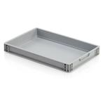Kunststof Bak Euronorm 600x400x75 mm grijs gladde bodem, Doe-het-zelf en Bouw, Kratten en Dozen, Ophalen of Verzenden, Nieuw