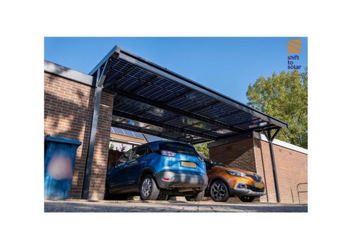 Solar Carport Staal Zonnepanelen Dubbel - 2 Parkeerplekken, Jardin & Terrasse, Verrières, Carport