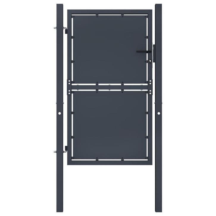 vidaXL Poort 100x200 cm staal antraciet, Tuin en Terras, Tuinpoorten, Nieuw, Verzenden