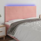 vidaXL Hoofdbord LED 160x5x118/128 cm fluweel roze, Verzenden, Nieuw
