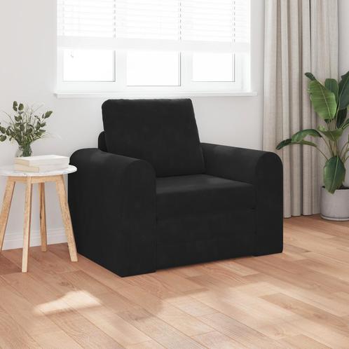 vidaXL Ligbed Sofa 2-in-1 Zwart 98x71x83 cm Velours, Huis en Inrichting, Zetels | Zetels, Nieuw, Verzenden
