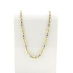 Bicolor massief gouden Monte Carlo schakelketting; Heren, Handtassen en Accessoires, Kettingen, Ophalen of Verzenden, Gebruikt