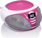 Lenco SCD-300PK - Radio CD speler met AUX-aansluiting - Roze, Verzenden, Nieuw