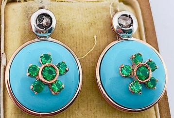 Sans Prix de Réserve - Boucles doreilles - 9 carats Argent,