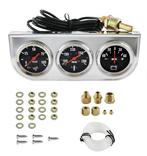 3 meter set oliedruk,temp,amps chroom/zwart analoog, Ophalen of Verzenden, Nieuw