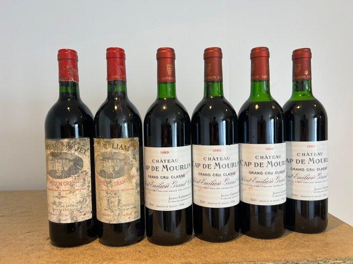1989 x 4 Chateau Cap de Mourlin & 1990 x 2 Chateau Liamet -, Verzamelen, Wijnen