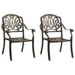 vidaXL Tuinstoelen 2 st gietaluminium bronskleurig, Tuin en Terras, Tuinstoelen, Verzenden, Nieuw