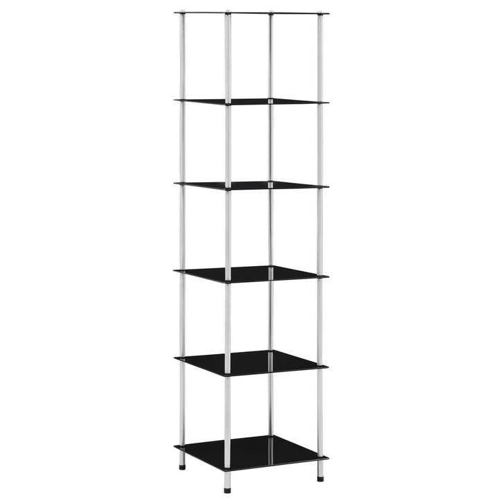vidaXL Kastje 6-laags 40x40x160 cm gehard glas zwart, Huis en Inrichting, Kasten | Boekenkasten, Nieuw, Verzenden