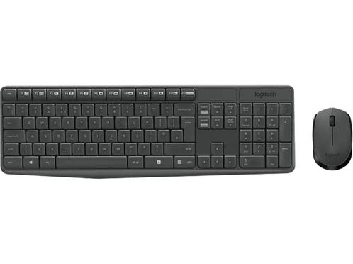 Logitech - Draadloos toetsenbord + muis - Azerty - Zwart, Computers en Software, Toetsenborden, Draadloos, Azerty, Nieuw, Verzenden