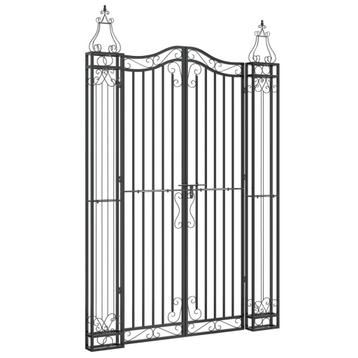 Poort Smeedijzer Zwart 121cm | Retour Deal | -40%, Verzenden, Sierhekwerk