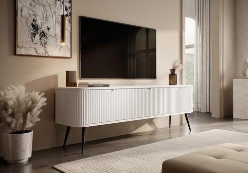 Meubella | TV-Meubel wit 168x39x56 | 3 deuren, Huis en Inrichting, Kasten |Televisiemeubels, 25 tot 50 cm, Nieuw, 150 tot 200 cm