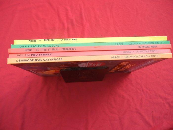 Tintin - Ensemble de 5 albums en patois (wallon, créole),, Boeken, Stripverhalen