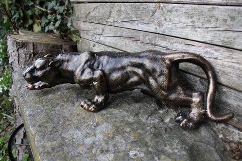 sculptuur, Creeping Panther - 41 cm - Gietijzer, Antiek en Kunst, Curiosa en Brocante
