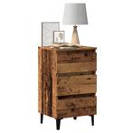vidaXL Nachtkastje met metalen poten 40x35x69 cm oud, Huis en Inrichting, Verzenden, Nieuw