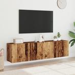 vidaXL Tv-meubels 2 st wandgemonteerd 80x30x41 cm oud, Verzenden, Nieuw