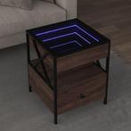 vidaXL Salontafel met Infinity LED 40x40x51 cm bruin, Verzenden, Nieuw
