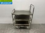 RVS Serveerwagen 3 lagen 82,5 cm Horeca, Ophalen of Verzenden, Nieuw in verpakking
