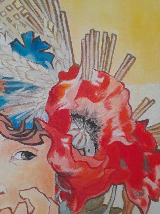 Ingrid Sammarco - Omaggio a Mucha - La birra della Mosa, Antiek en Kunst, Kunst | Schilderijen | Modern