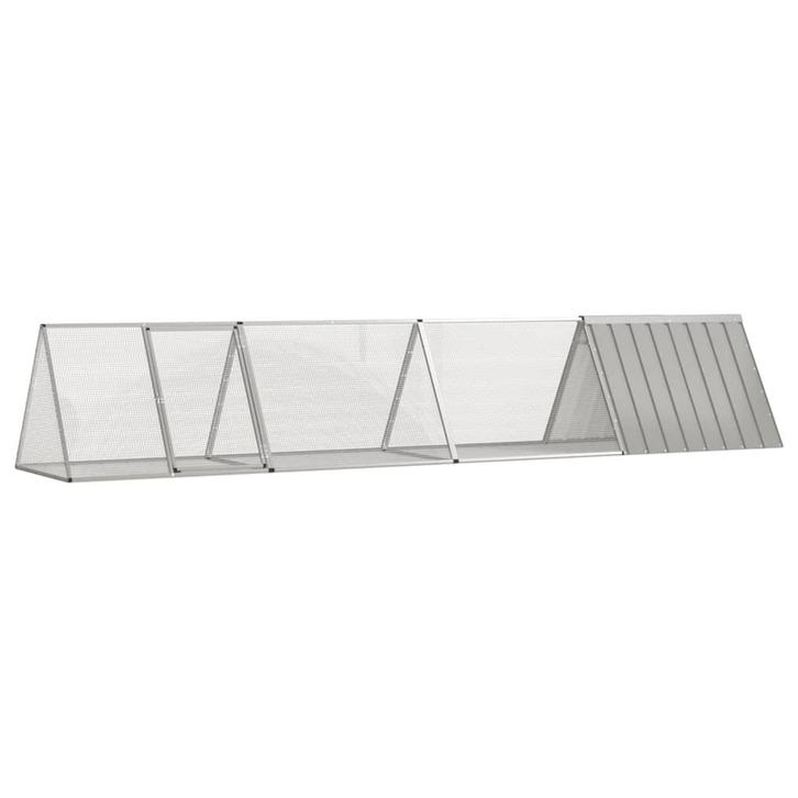 vidaXL Konijnenhok 403,5x80,5x71 cm gegalvaniseerd staal, Dieren en Toebehoren, Knaagdieren en Konijnen | Hokken en Kooien, Nieuw