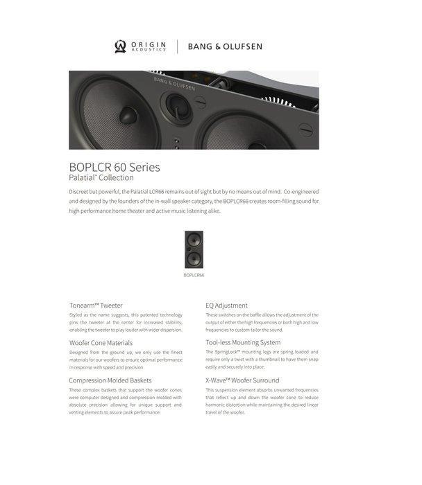 Bang & Olufsen - Origin Acoustics BOPLCR 60 Series Palatial, Audio, Tv en Foto, Stereoketens