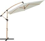 2dekans | Zwevende / Hangende Parasol - Creme - 300 cm breed, Tuin en Terras, Ophalen of Verzenden, Nieuw