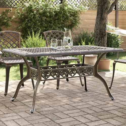 vidaXL Table de jardin bronze 150x90x72 cm aluminium, Jardin & Terrasse, Ensembles de jardin, Neuf, Envoi