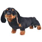 vidaXL Speelgoedhond teckel staand XXL pluche zwart, Verzenden, Nieuw