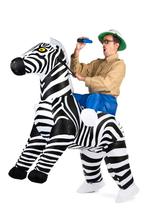 KIMU® Opblaas Kostuum Rijdend op Zebra Opblaasbaar Pak Zebra, Kleding | Dames, Ophalen of Verzenden, Nieuw