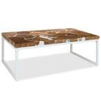 vidaXL Salontafel 110x60x40 cm teakhout en hars, Verzenden