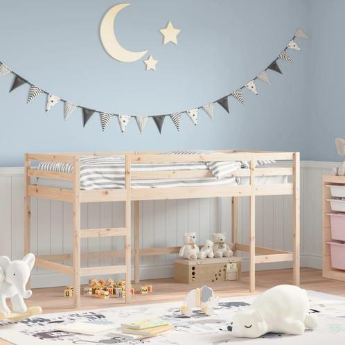 vidaXL Kinderhoogslaper met ladder 80x200 cm massief, Huis en Inrichting, Slaapkamer | Bedden, Nieuw, Verzenden