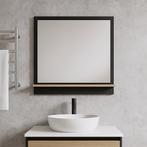 Badplaats Spiegel Adam 60 cm - Zwart met Eiken, Verzenden, Nieuw