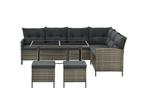 Veiling - Polyrotan Loungeset - Manacor - Grijs, Jardin & Terrasse, Ensembles de jardin