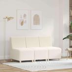 vidaXL Modulaire Sofa Eenheid Armless 3 pcs Crème 55 x 74 x, Huis en Inrichting, Verzenden, Nieuw