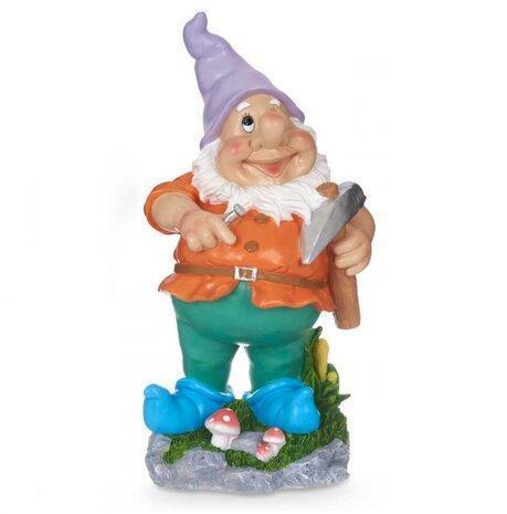 Hulp voor timmerman GROTE tuinkabouter met hamer 42cm hoog, Tuin en Terras, Overige Tuin en Terras, Nieuw