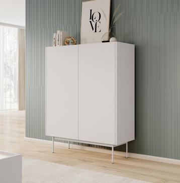 Meubella Dressoir beige 97x37x122 cm - Opbergkast, Verzenden