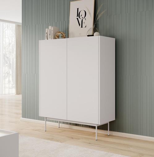 Meubella Dressoir beige 97x37x122 cm - Opbergkast, Huis en Inrichting, Kasten | Dressoirs, 25 tot 50 cm, Nieuw, 50 tot 100 cm