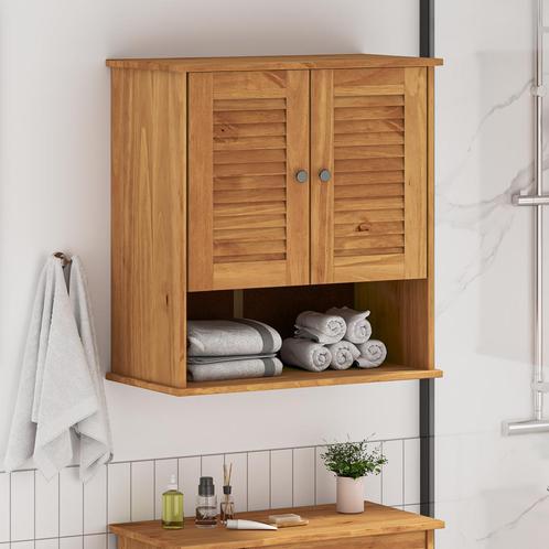 vidaXL Wandgemonteerde Badkamerkast Honingbruin 67,5 x 34 x, Huis en Inrichting, Tafels | Kaptafels, Nieuw, Verzenden