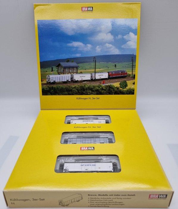 Brawa N - 1920 - Modeltrein (1) - Koelwagen set van 3 in, Hobby en Vrije tijd, Modeltreinen | N-Spoor
