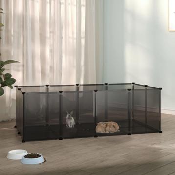 vidaXL Dierenhok klein 144x74x46,5 cm polypropeen en staal, Verzenden